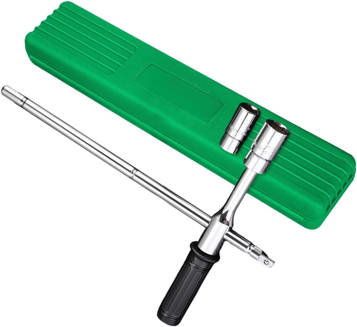 Lug Wrench for Wheel Nut Removal with 17/19mm Sockets Compact Design for Car Tire Changes, Length 40 cm