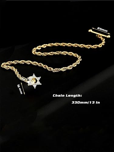 Miniatura 5 de Cadena de estrella de David de circonita cúbica para hombre, para traje, boda, fiesta, cristal, religioso, estrella judía, broche de solapa con