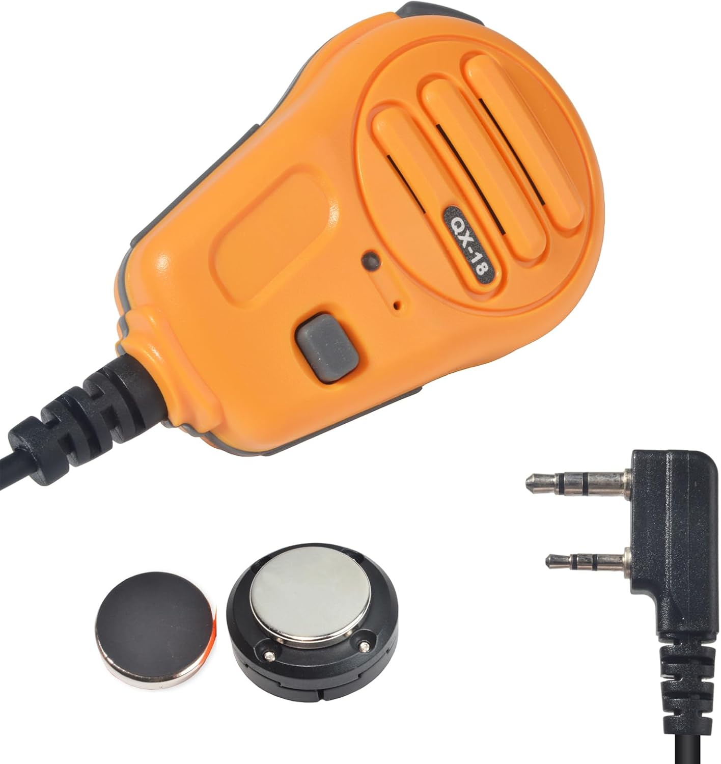 UAYESOK QX-18 Walkie Talkie Magnetic Mic for Baofeng uv-5r, Kenwood NEXEDGE Radios, Hands-Free/Transmit LED Light/Clear Audio (Yellow)