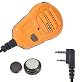 UAYESOK QX-18 Walkie Talkie Magnetic Mic for Baofeng uv-5r, Kenwood NEXEDGE Radios, Hands-Free/Transmit LED Light/Clear Audio (Yellow)