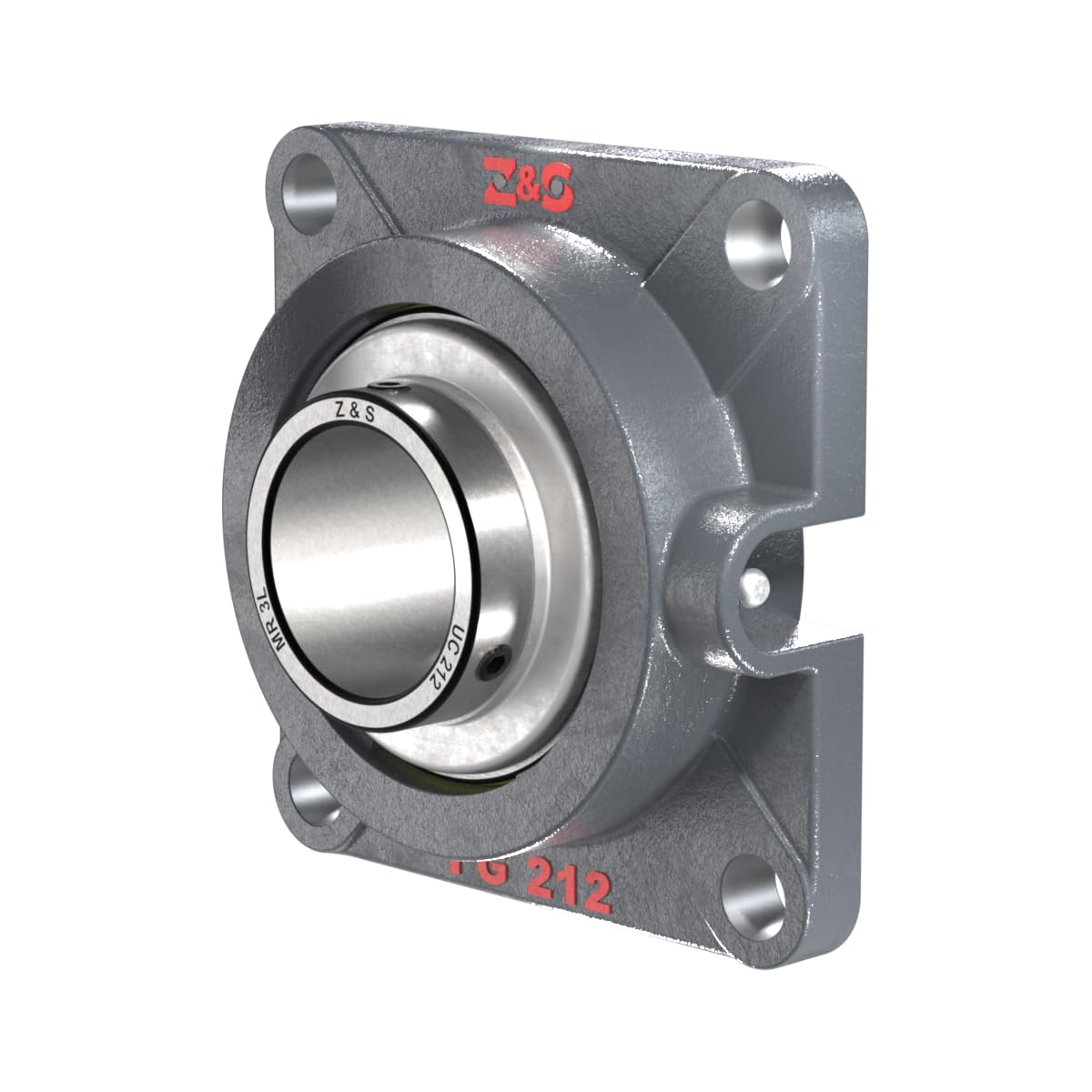 Housing Bearing Premium UCF 212 with Grease Nipple Protection Flange Y Bearing Unit 4-Hole (UCFG) | 60mm | FYJ 60 TF RCJY60 JIS UCF212 [Z&S]