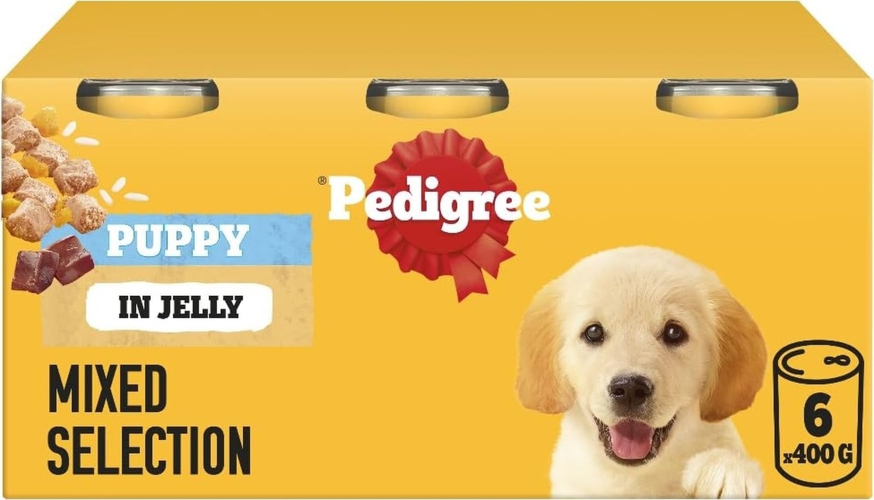 Pedigree Puppy - Wet Dog Food - for Junior Dogs - Can Mixed Selection in Jelly - 6 x 400g