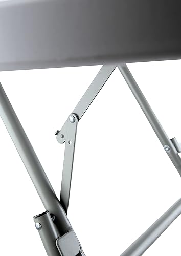 Miniatura 6 de Mesa plegable de plástico de 32 pulgadas, redonda, de granito, color blanco, resistente, con altura de barra moldeada, mesa plegable de campamento,