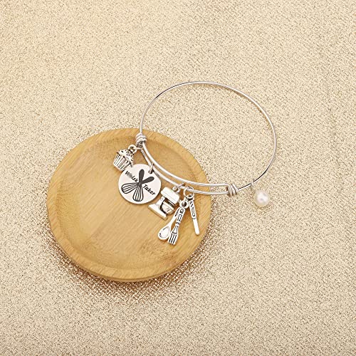 UJIMS Baker Gift Baking Bracelet W Taker Bangle Gift for Culinary Student Bake Lover Jewelry Pastry Chef Graduation Gift for Her (Baking Bracelet) - Image 5