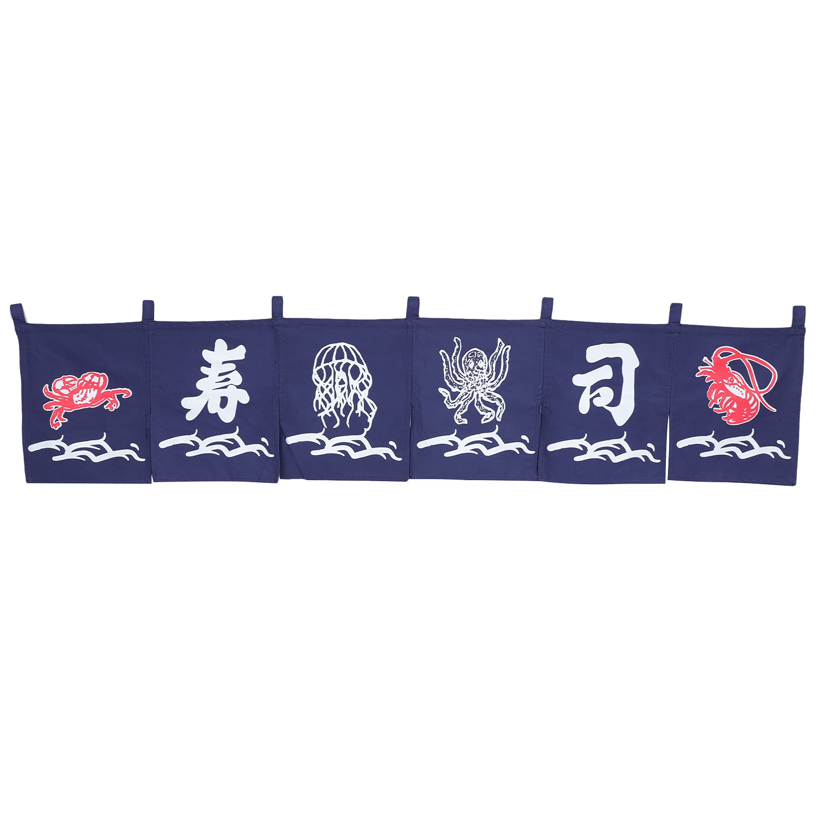 Rideau suspendu bleu TOYANDONA en polyester élégant style japonerie pour porte