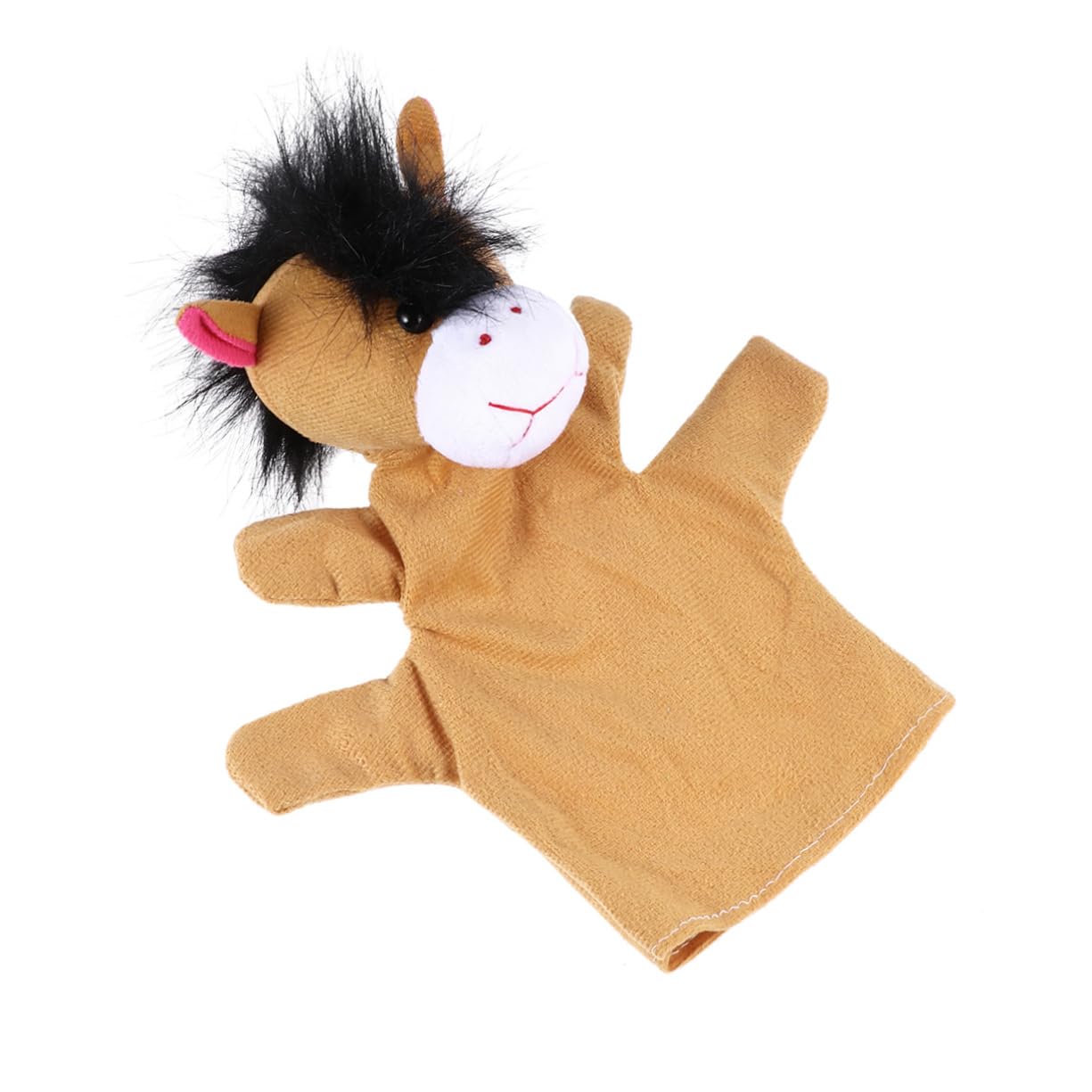 BESTonZON 1pièce à Main Peluche Animal Cheval Jouet Interactif Forme De à Doigts Accessoire pour Et Renforcer Liens Parent