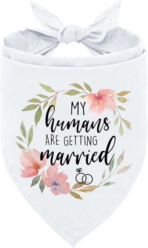 Bandana para Cães “Meus Humanos Vão se Casar” em Algodão Branco Y28 Cgvovgr