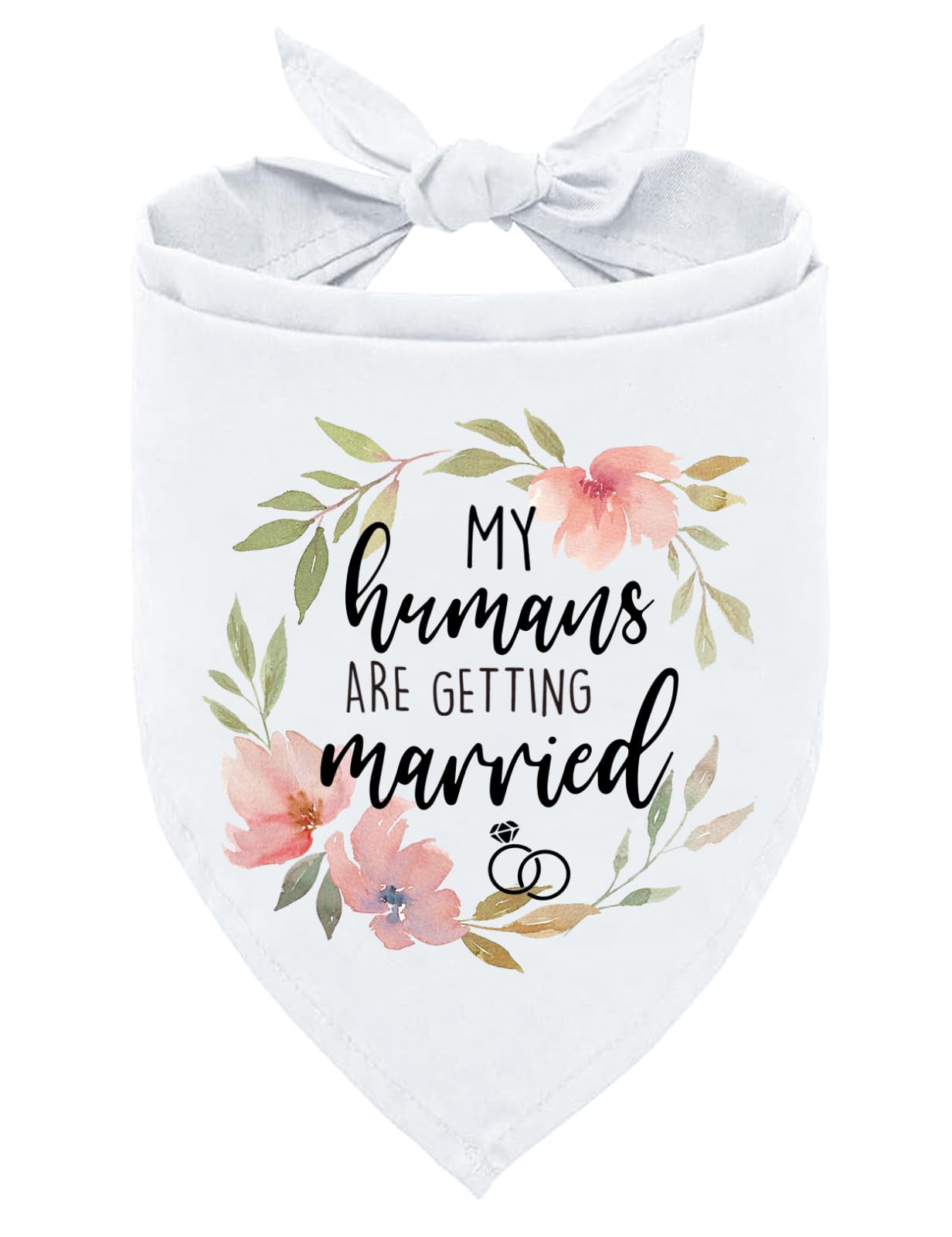 Cgvovgr My Humans are Getting Married Dog Bandana - White Funny Wedding Photo Prop Scarf, Wedding Engagement Party Gifts for Dog Lovers