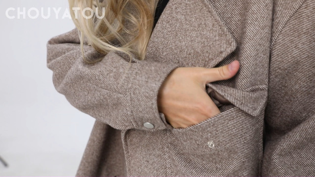 Amazon.com: chouyatou Women's Fall Casual Cropped Wool Coat Open