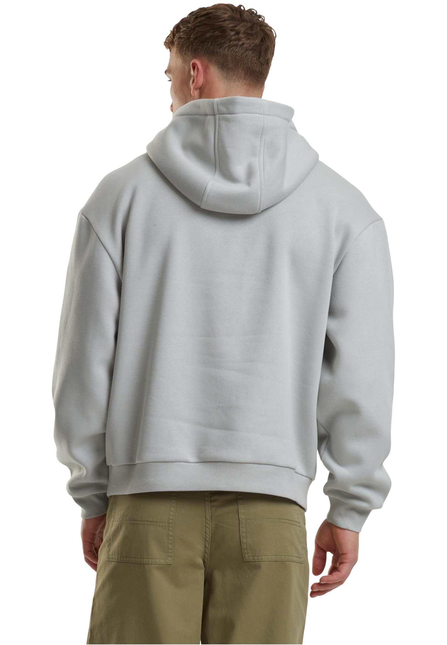 Urban Classics Męska bluza z kapturem Fluffy Hoody, luźna bluza z kapturem dla mężczyzn, oversize fit, rozmiary S-5XL, Lightassphalt, L