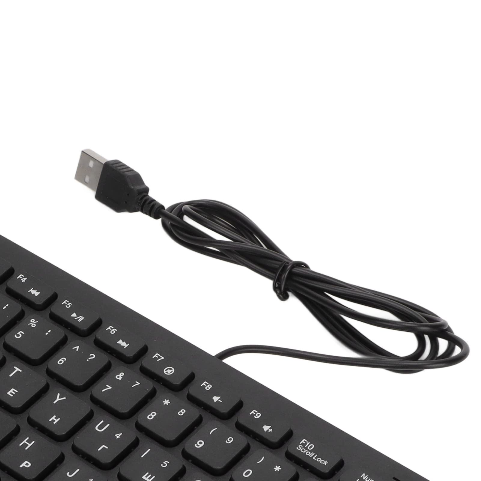 Przewodowa Klawiatura Komputerowa, 78 Klawiszy Wyciszania Ultra Cienka Klawiatura USB, Mini Klawiatura do Gier, Komputer Stacjonarny, Mała Klawiatura Językowa(Rosyjski)