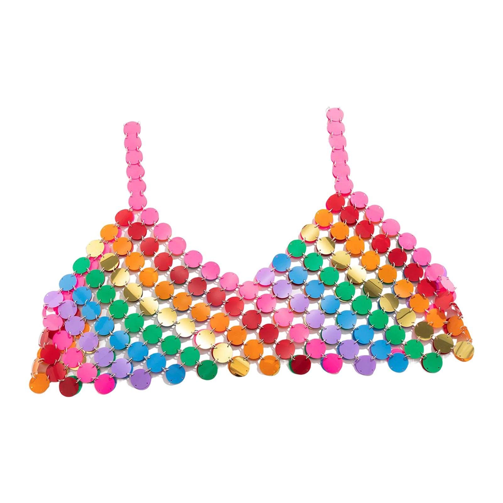Metal Sequin Bra Bikini Body Chain Jewelry Sparkly for Festival-image-37