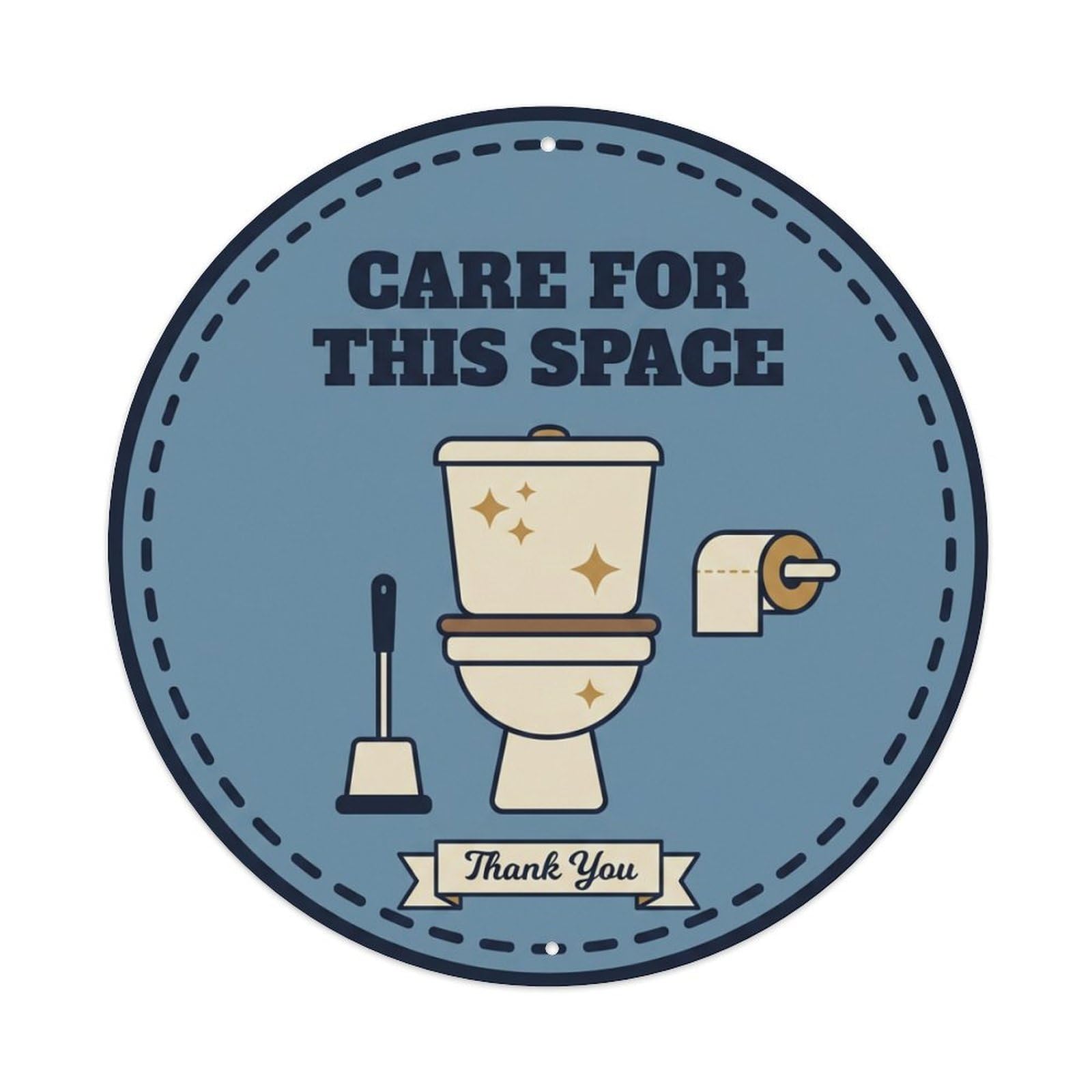 Metal Tin Sign Toilet Clean Bathroom Reminder Care For This Space