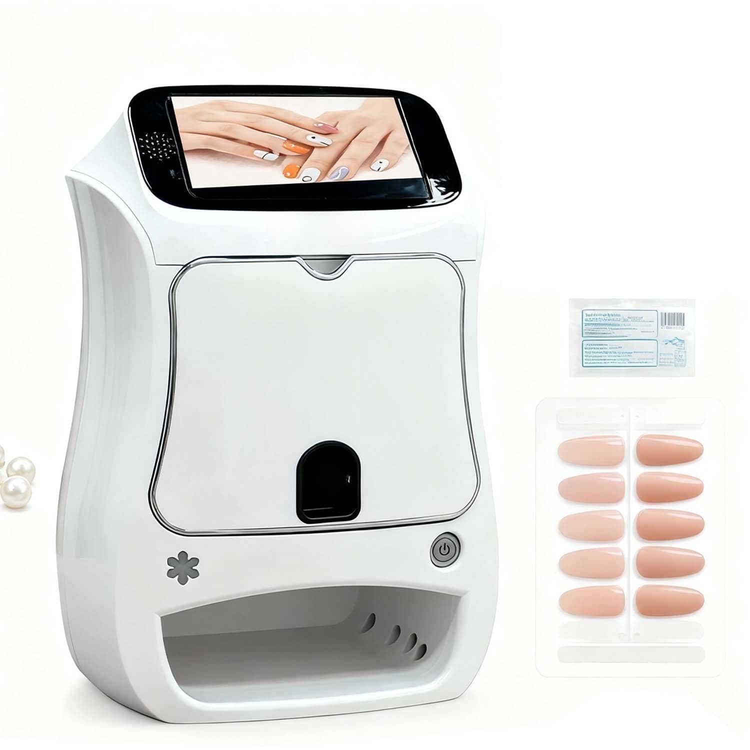 Stampante Nail Art Digitale Automatica Con 2400DPI E Display Touch 5", Stampante Unghie 3D Professionale Con App Wireless E Lampada U-V LED, Ideale Per Casa, Eventi, Studi E Saloni(Machine)
