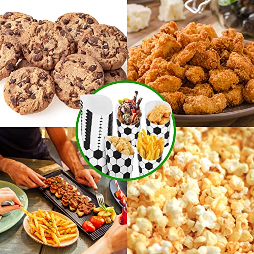 100 Pieces Charcuterie Cups 14 Oz Soccer Theme French Fries Holder Kraft Paper Snack Cups Disposable Popcorn Paper Container Food Trays Take Out Party Baking Waffle Paper For Wedding Birthday Party #TOP2