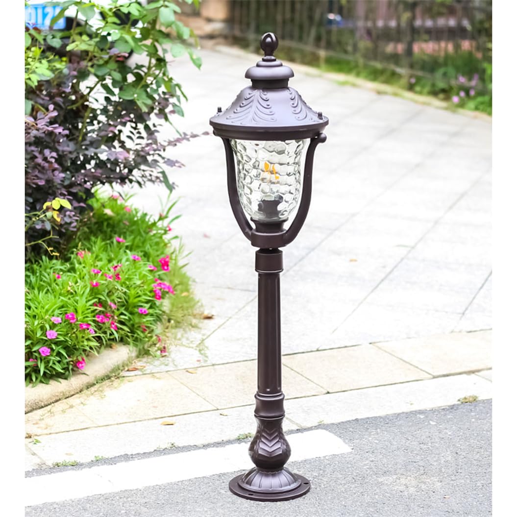 HCIPJQY Tall Pillar Light Outdoor Modern Style Lawn Bollard Post Cap Lights Vintage Victorian Pole Lights for Patio, Garden, Yard, Balcony, Pathway,Pier Mount Base,31.5in