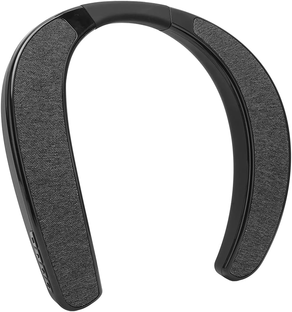 Sarini Altavoz portátil con Banda para el Cuello y Bluetooth, Sonido Envolvente inalámbrico con micrófono para Deportes, Actividades al Aire Libre, Teatro, Audio estéreo para música y Llamadas