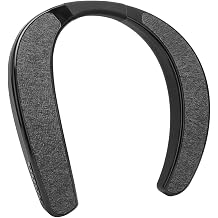 Sarini Portable Bluetooth Neckband Speaker Wireless Surround Sound with Microphone for Sports Outdoor Activities Theatre Stereo Audio for Music and Calls