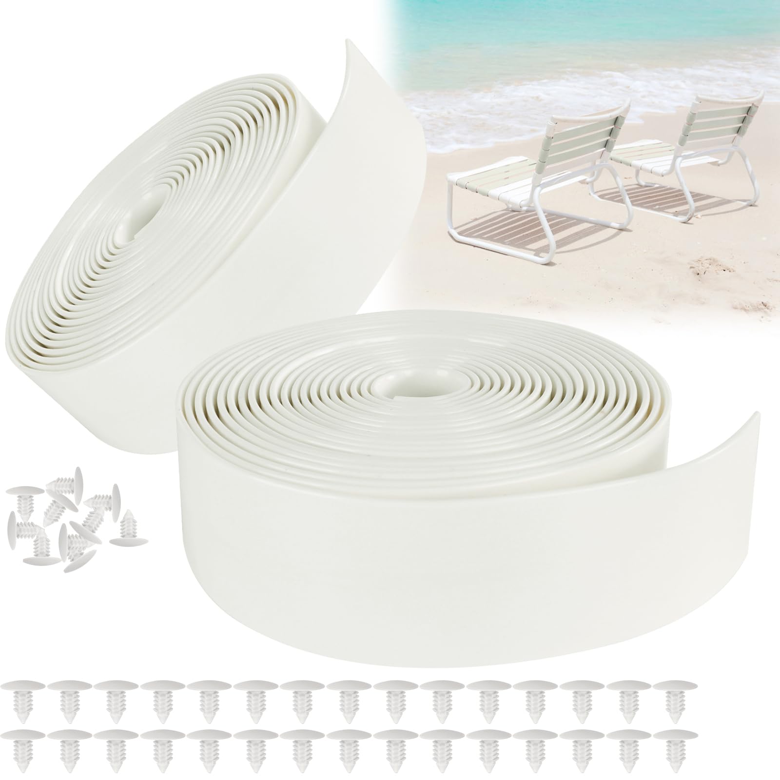 Sangle en vinyle pour réparation de chaise de patio LukLoy blanche de 6m