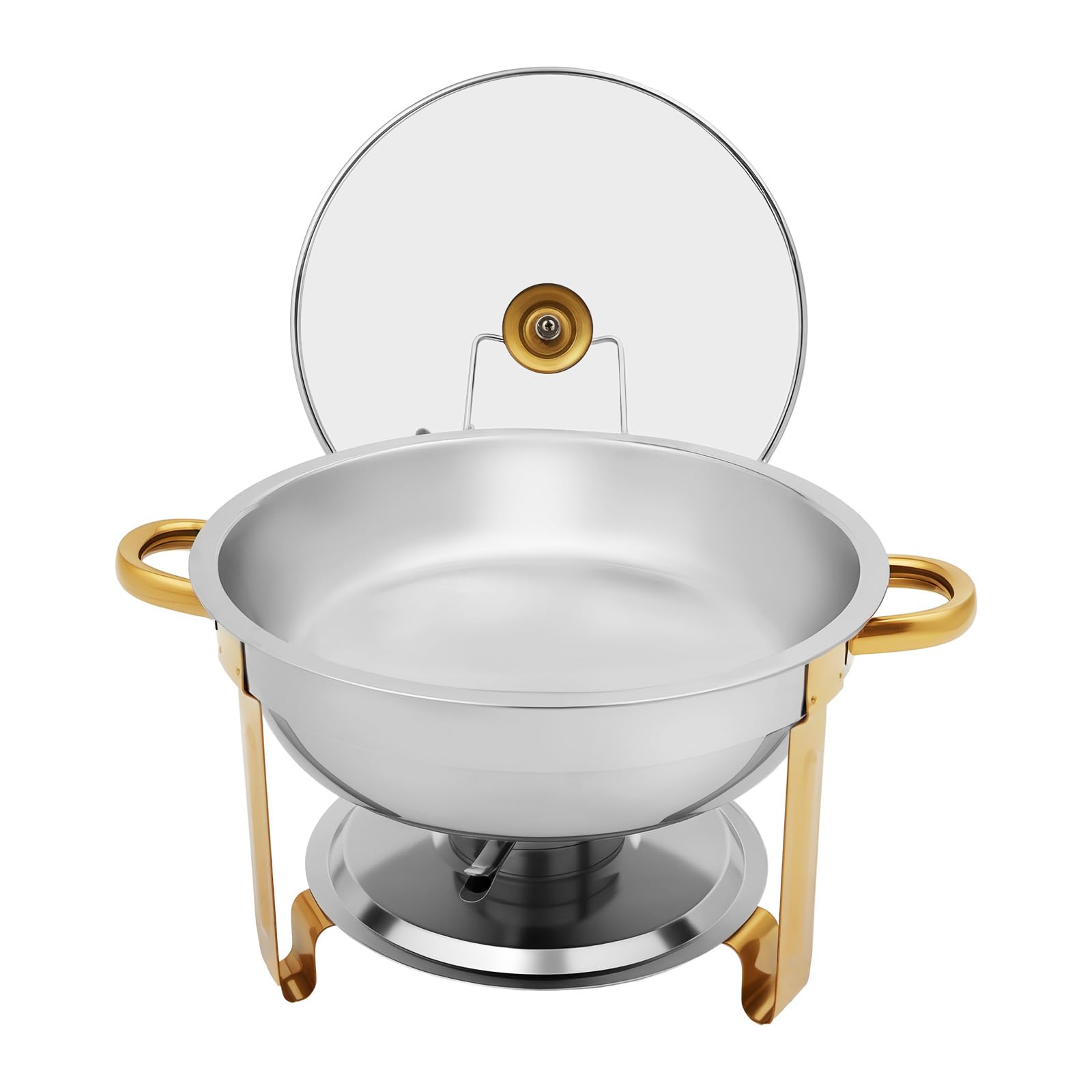 Chafing Dish zestaw bufetowy ze stali nierdzewnej, 5 l, okrągły pojemnik