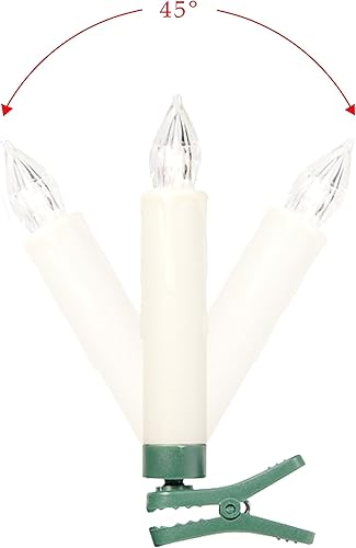 Miniatura 5 de WYZworks Paquete de 10 velas LED sin llama con clip y ventosa para velas de árbol de Navidadventana, luces de vela blancas cálidas parpadeantes de