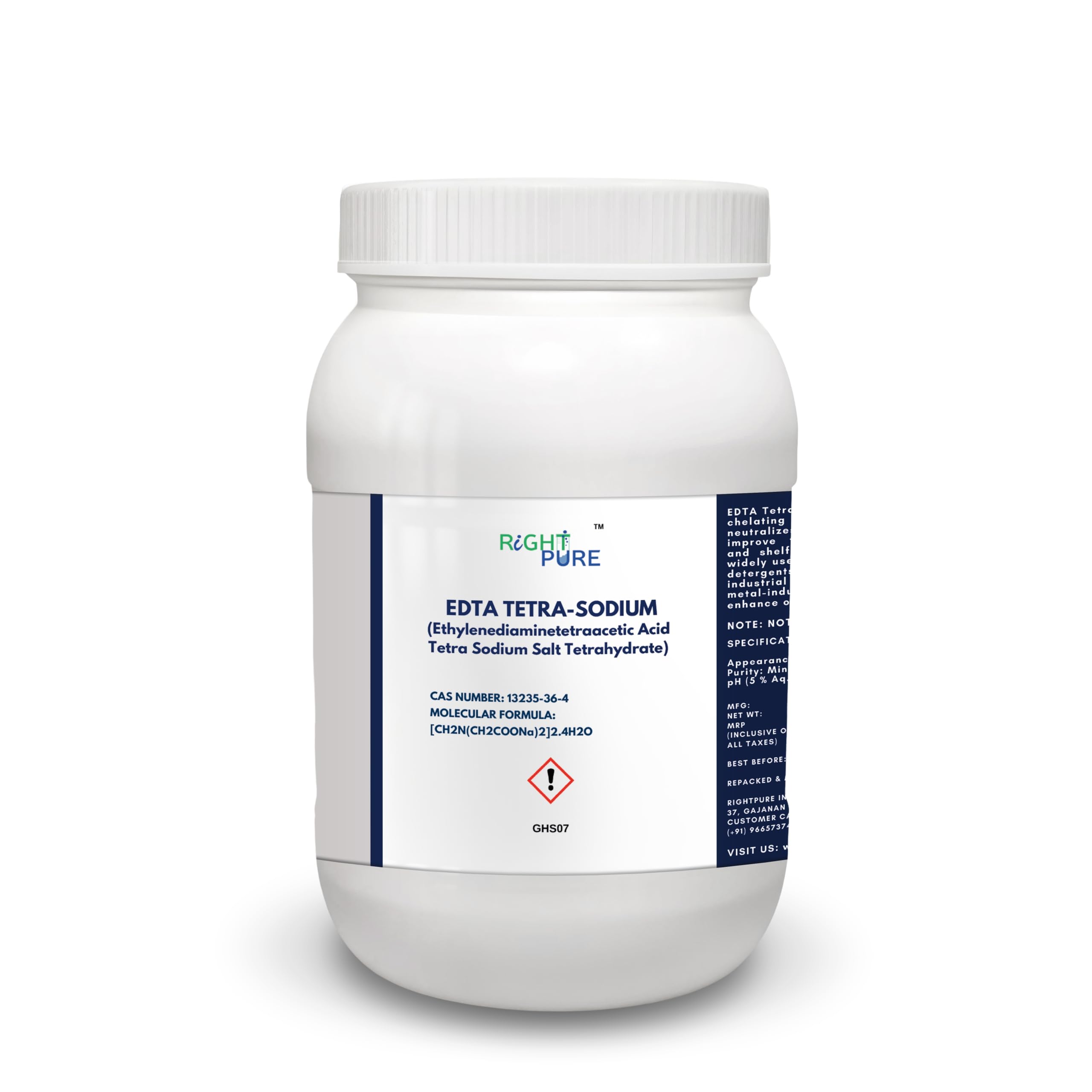 RIGHTPURE® Tetrasodium EDTA Powder | High Purity EDTA-4Na Chelating Agent | Water Softener & Metal Ion Sequestrant for Detergents, Cleaners, Car Wash, Cosmetics, Personal Care & Laboratory Use / 700gm-image-20