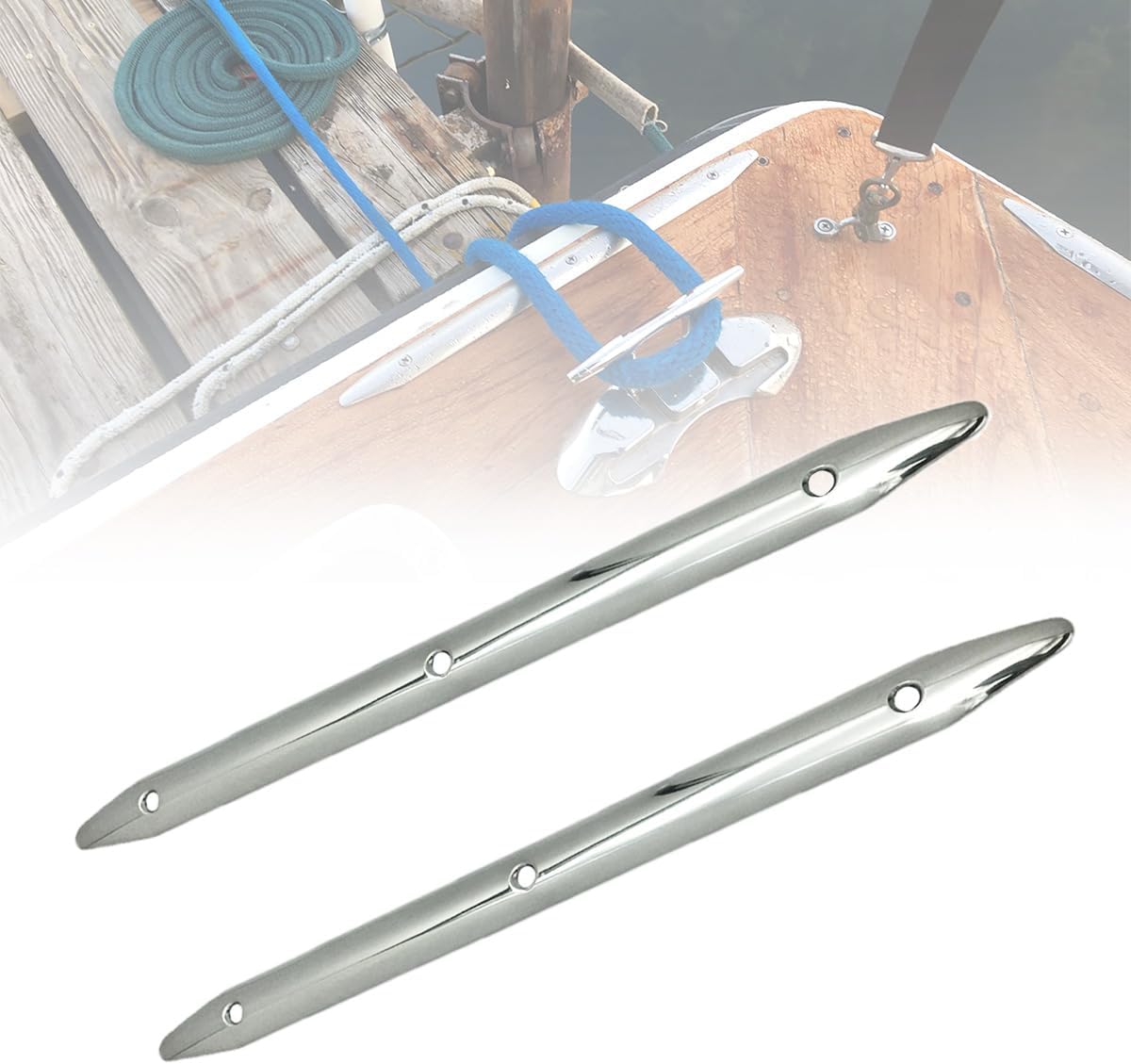 Marine Stainless Steel Rub Strake - Line Rub Strakes Protection for Boat Yacht RV Accessories, 2 Pcs