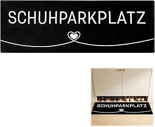 Schuhparkplatz Fußmatte Schuhmatte – Eingangsmatte rutschfeste Schmutzfangmatte für Eingang & Indoor Outdoor – Waschbar, Anti-Rutsch, Groß 100x35 cm für Wohnung, Haustür, Küche, Bad