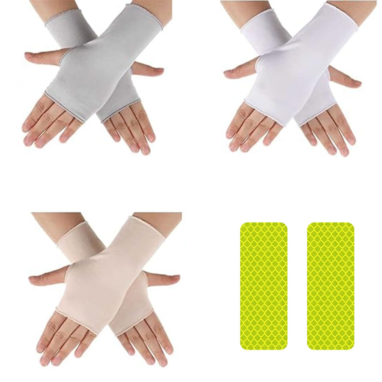 Guanti Protezione UV Donna - 2 Paia, Cotone Traspirante, Per Ciclismo, Escursionismo, Estate, Nero E Caff&egrave;