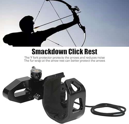 Miniatura 3 de Jeanoko Smackdown Click Rest, Clear Scale Smackdown Lockup Click Arrow Rest - Accesorio de tiro con arco para campo de tiro con arco