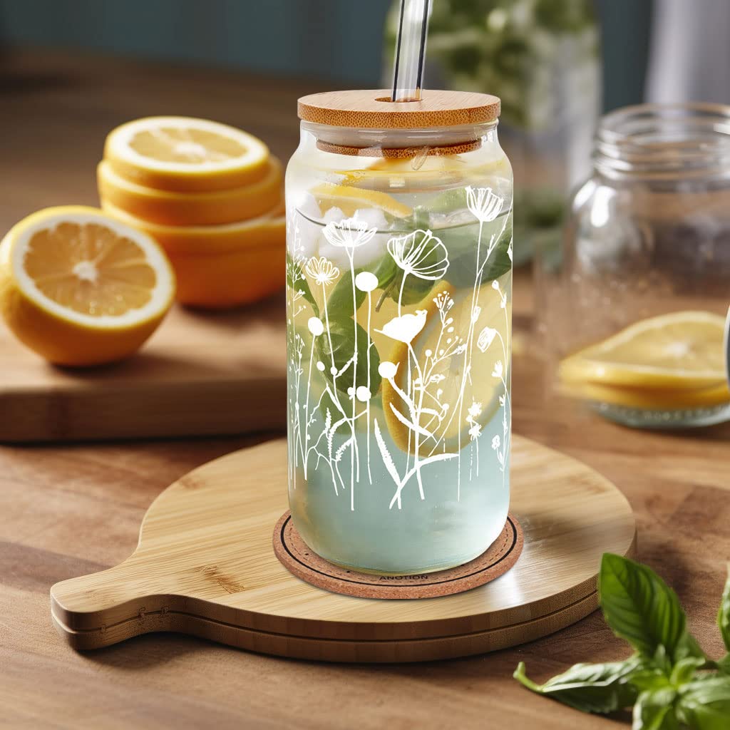 2 misure Mason Jars tazza da caffè con coperchi di cannucce bicchieri da caffè ghiacciati bicchieri da succo per bevande per Cocktail whisky  15