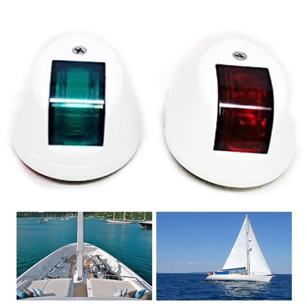 SIKUAI 91 * 59 * 35mm Barca Marina Vela LED Luce di Navigazione di Prua Lampada di Plastica Bianca Per Touring Pontone Velocità Barche da Pesca 2 Pai