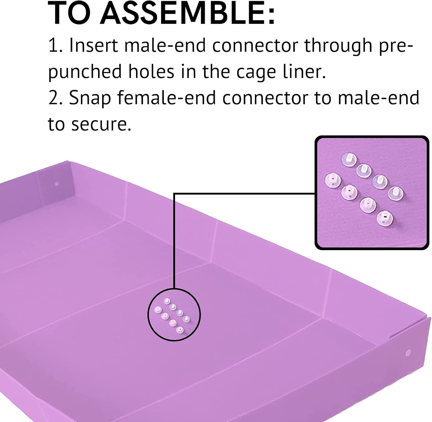 Midlee Guinea Pig Corrugated Plastic Cage Liners - 4 x 2 Panel Size - Purple