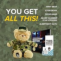 Vista 5 de ZZZ Bears SGT Sleeptight Army Teddy Bear con libro de cuentos y sistema de sueño, regalo reconfortante para niños del ejército, ayuda con la rutina