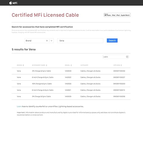 Miniatura 9 de Vena - Cable USB C a Lightning de 10 pies (certificado Apple MFI) 18 W de carga rápida de nailon trenzado Apple cargador compatible con iPhone