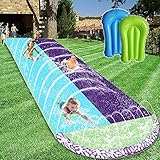 EPROSMIN Lawn Water Slides for Kids and Adults - 15.7Ft Water Slides for Kids Backyard with 2 Crash Pad and Splash Sprinkler for Outdoor,Summer Water Play