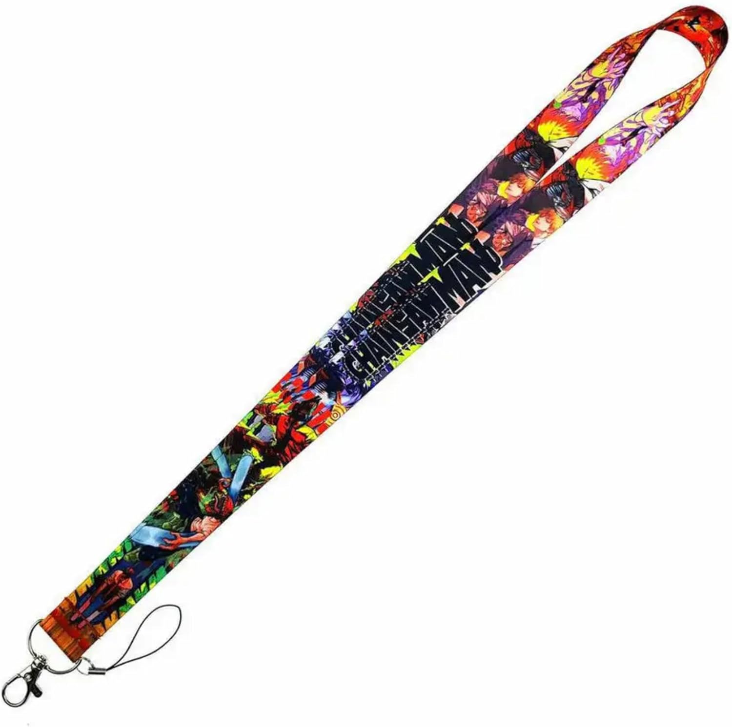 Pinstant Chainsaw Man Anime Manga 17.7" Neck Lanyard Keychain Holder ID Badge Mobile Phone Pin Strap - Image 2