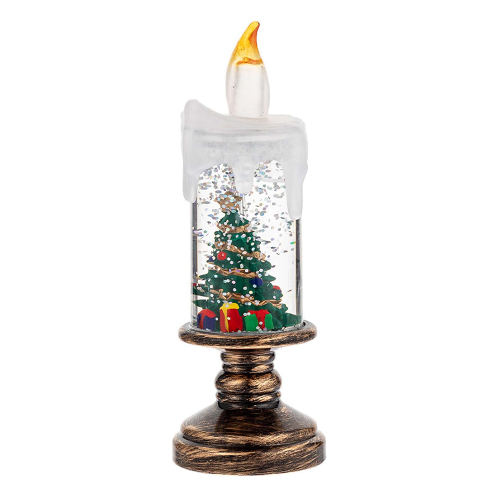 Nucelit Shatterproof Snowfalls Lamp for Christmas Decorations Efficient Structure Easy Assembly Tabletop Snow Scene Easy Storage Christmas Ornament