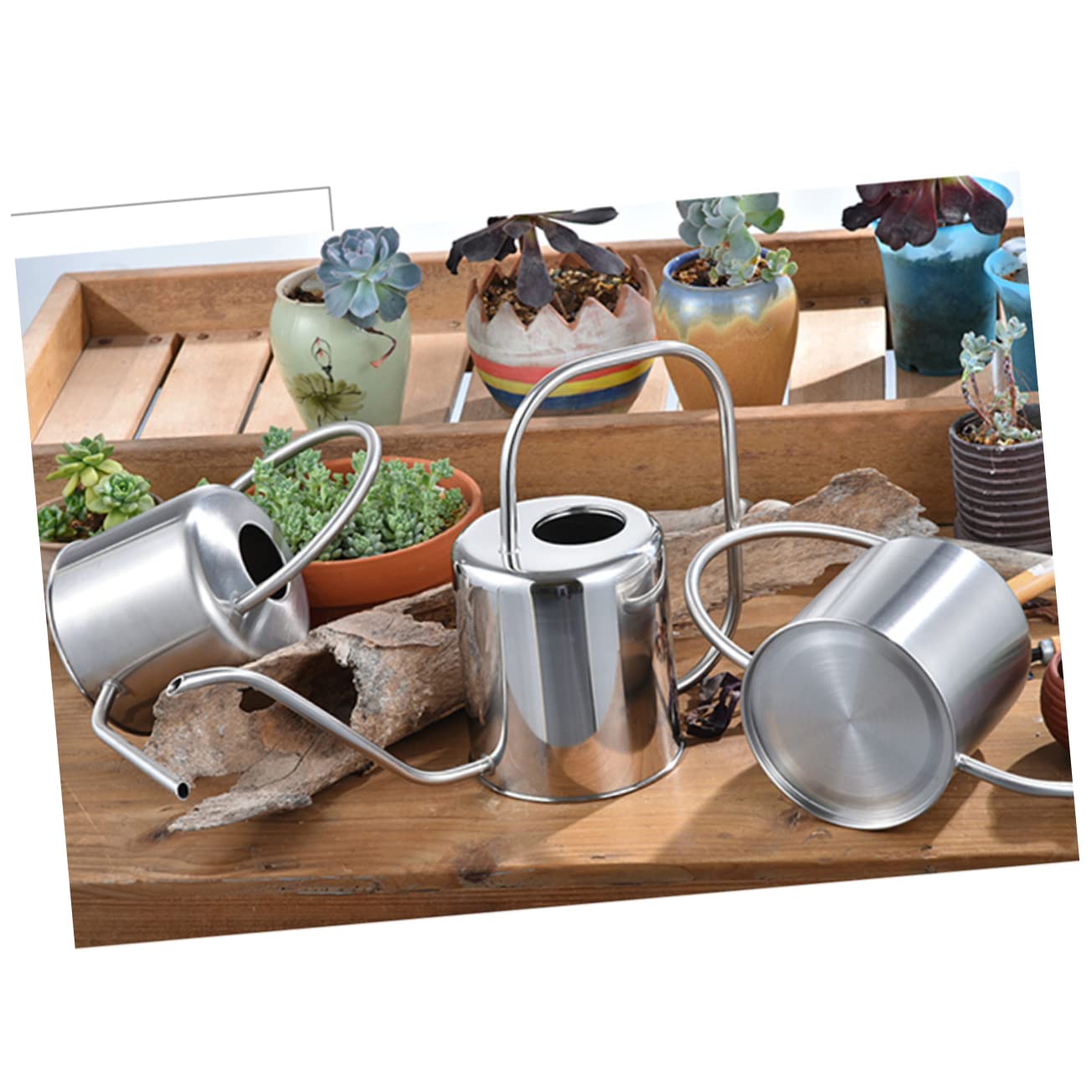Regadera de Jardinería 1. 3 L Acero Inoxidable Boquilla Larga