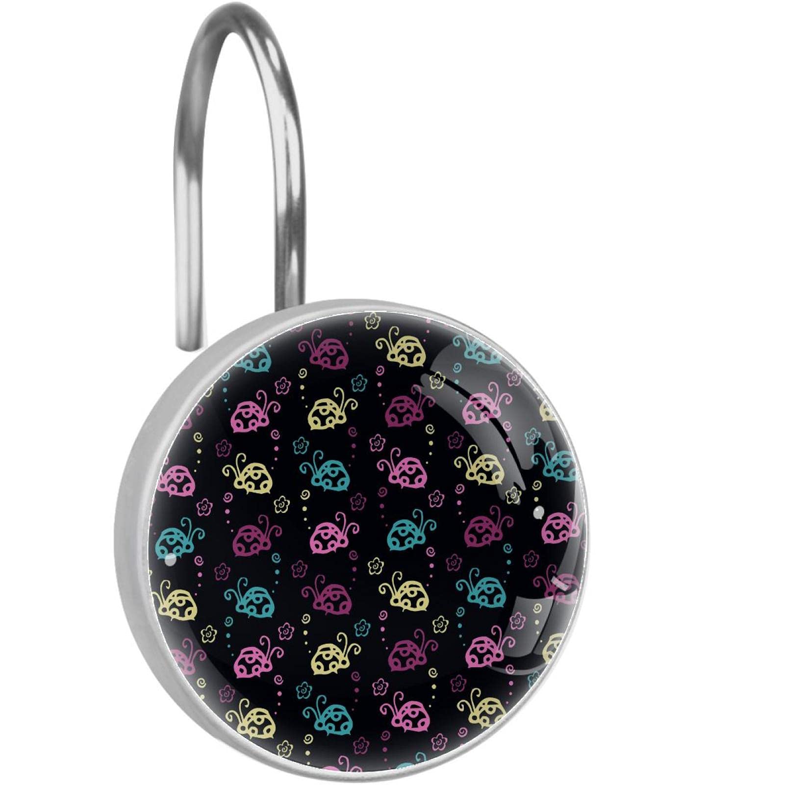 Crochets pour rideau de douche acier inoxydable salle de bain x12