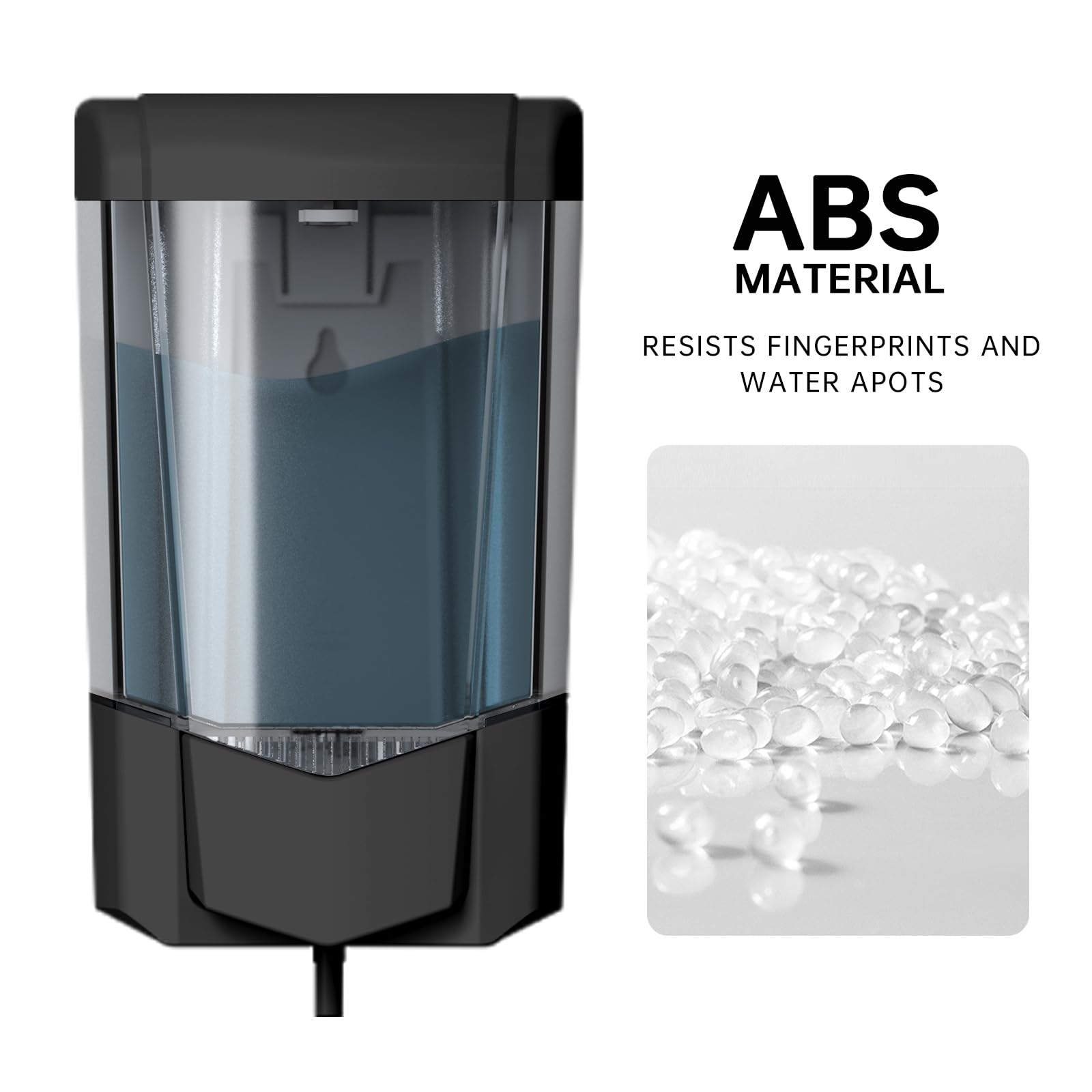 Dispensador de jabón de 600 ml, montaje en pared, sin taladro, dispensador manual de desinfectante de manos, dispensador de gel / líquido adhesivo para el hogar, centro comercial, hospital,