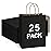 BagDream 25Pcs Black Gift Bags 8x4.25x10.5 Kraft Paper for Gifts, Shopping Retail Merchandise Grocery Sacks, Black Paper Bags with Handles Bulk Medium