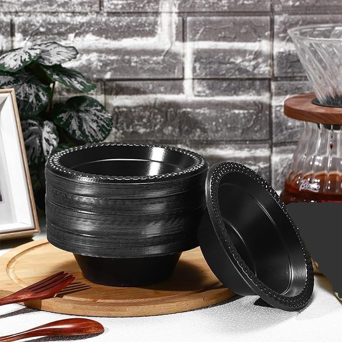 Miniatura 3 de BaydenB Tazones de plástico negros prémium de 12 onzas, paquete de 100 unidades, cuencos desechables para sopa y ensalada para fiestas, eventos y
