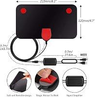 MILIWAN TV Antenna Erősítővel - HDTV DVB-T/DVB-T2 Digitális Antenna 4,4m Kábellel, Ablakra Ragasztható VHF/UHF/FM Vevőantenna 8