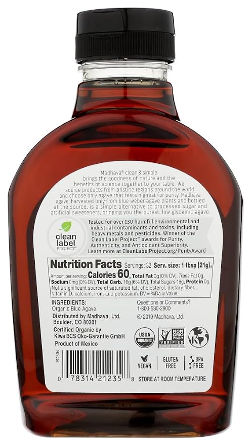 Madhava Natural Sweeteners - Néctar de Agave Ámbar 23.5 oz. miniatura 3
