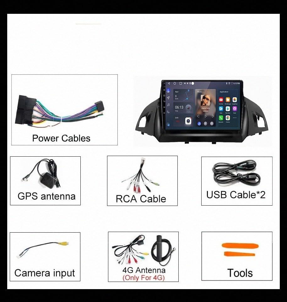 Pantalla Carplay para Ford C-MAX Android Auto Bluetooth Mirror Link 32G 3