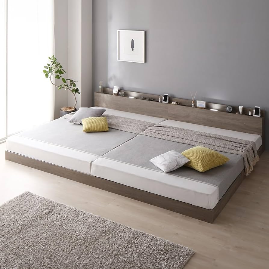 【最終値下げ】ワイドキング200(シングル+シングル) ベッドフレームのみ Amazon｜RASIK ベッド ワイドキング200(シングル+シングル) フレーム