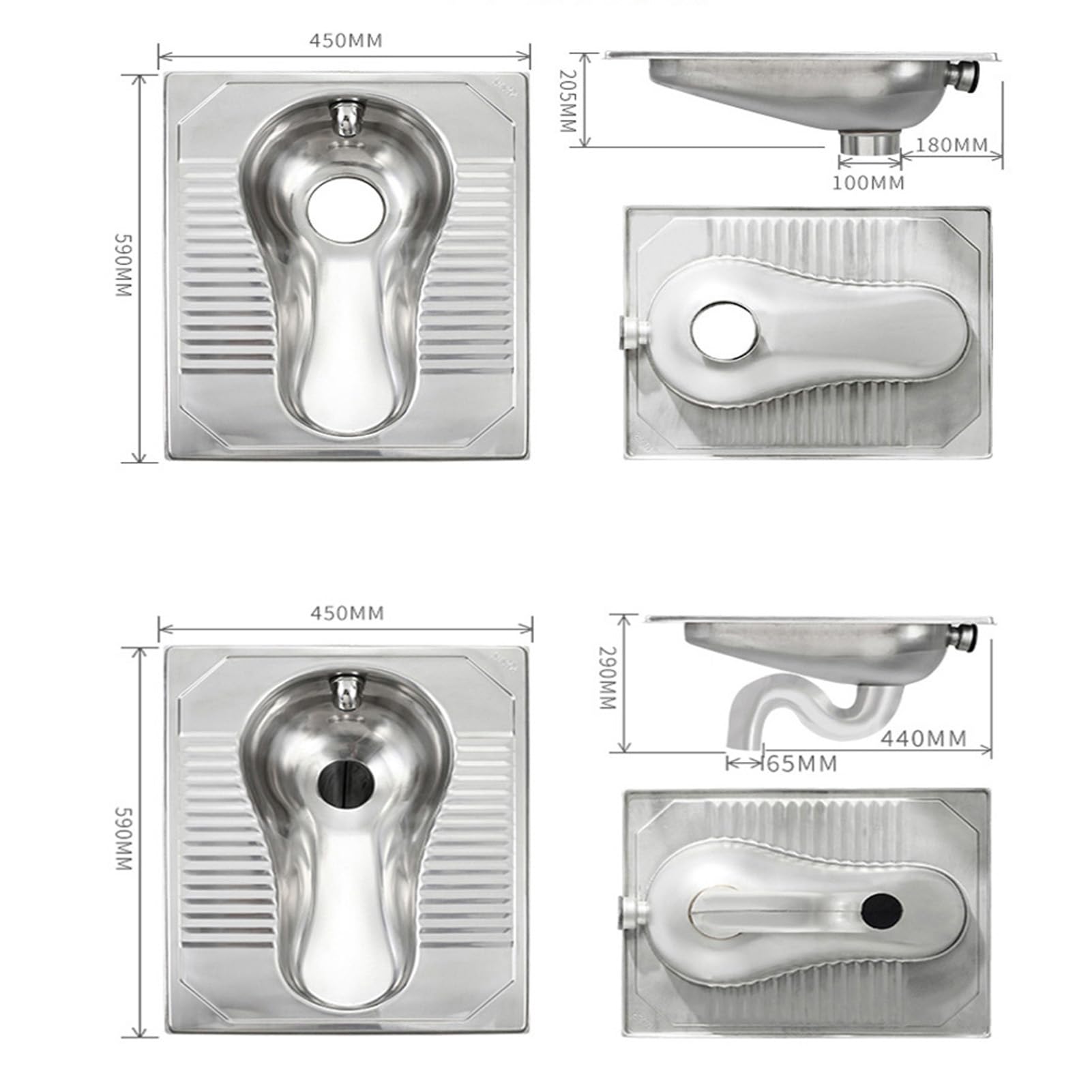 Inodoros de Acero Inoxidable con Descarga Resistente a los olores y Pedal Antideslizante, Inodoros de una Pieza para Trenes, aeropuertos y baños públicos,Water Tank