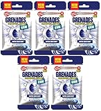 Grenades GUM Explosively Strong Mint Sugar-Free Gum - Intense, Long Lasting Flavor and Breath Freshening - Pack of 5 (Super-Uber Mint) (150 Pieces)