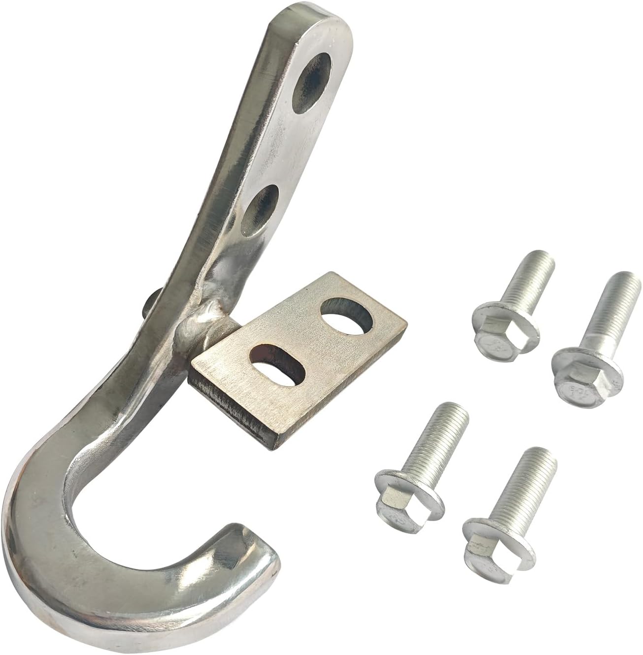 Rear Bumper Tow Hook Towing Bars Traction Fit for 2018-2024 2025 Jeep Wrangler JL JLU Accessories Stainless Steel Left Driver Side Trailer Hitch Receiver (JL Left)